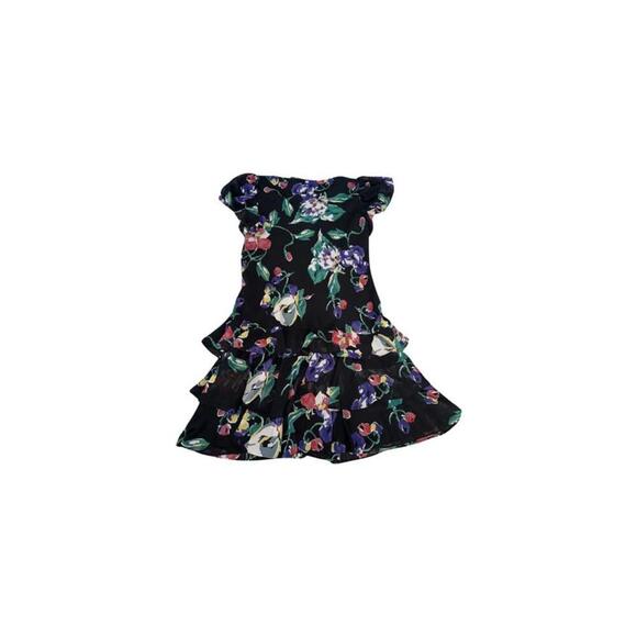 RALPH LAUREN V-neck Ruffled Hem Floral Print Georgette Drop Waist Dress 0 New - Picture 7 of 7